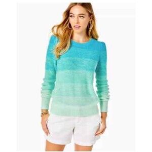 Lilly Pulitzer Olinia Sweater Seabreeze Blue Marled Ombre Women's Size S